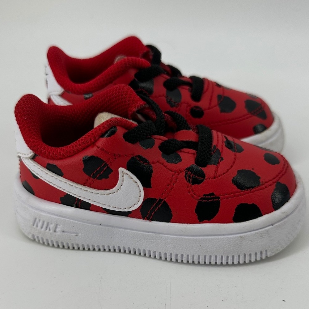 Nike Air Force 1 Crib Ladybug Red Black White DC8203-600 Toddler Size 5C